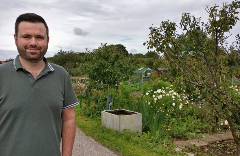 Tom on local allotment site